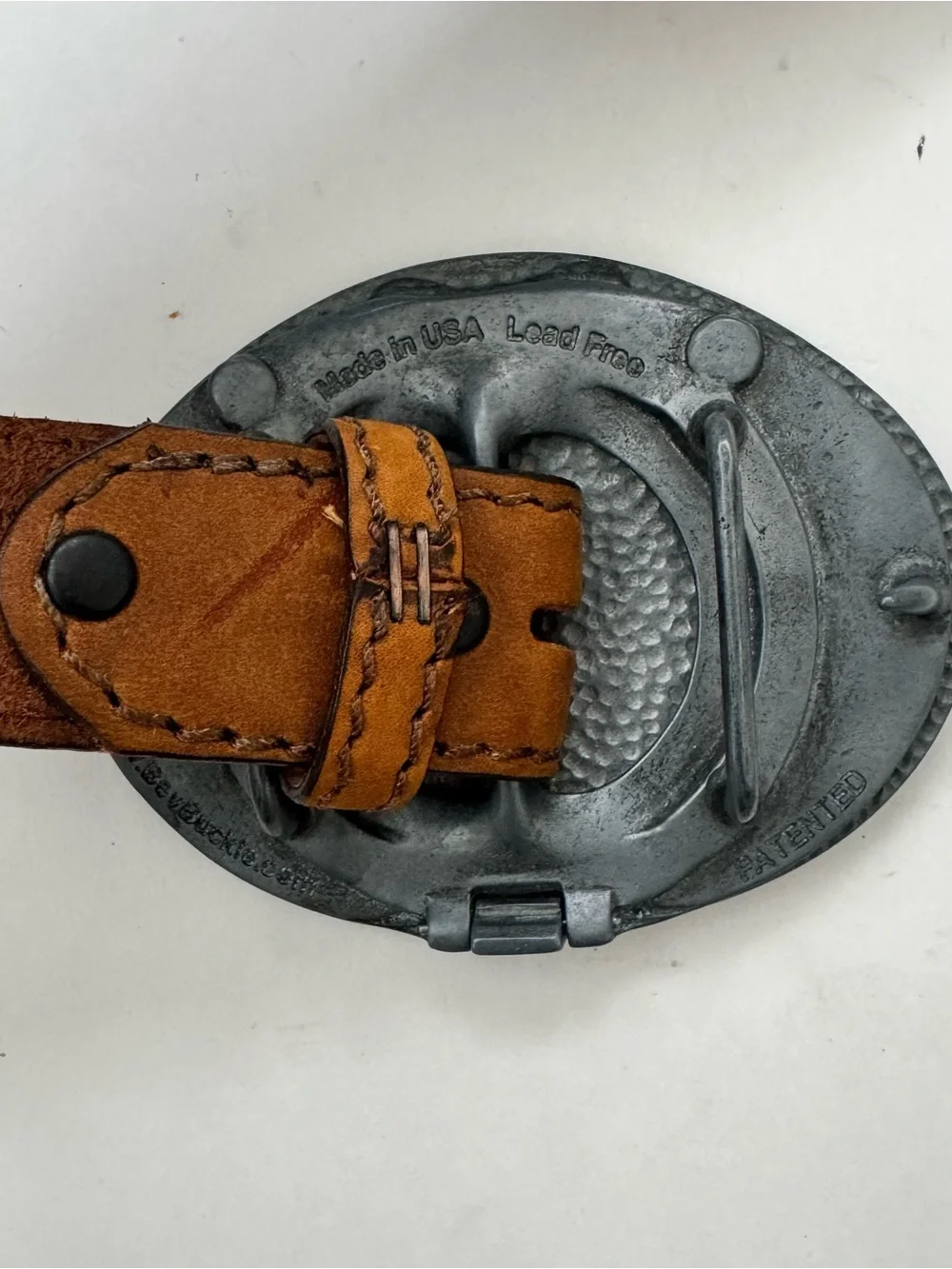 Justin Western Brown Top Grain Leather Belt Vintage Style Size 36 Made in USA
